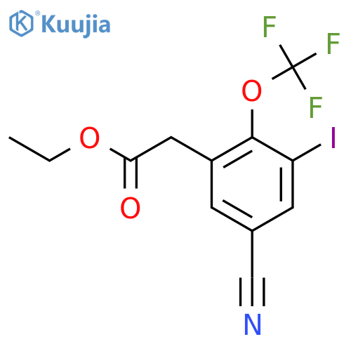 Ethyl 5-cyano-3-iodo-2-(trifluoromethoxy)phenylacetate structure