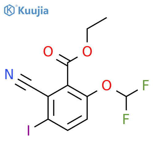 Ethyl 2-cyano-6-difluoromethoxy-3-iodobenzoate structure