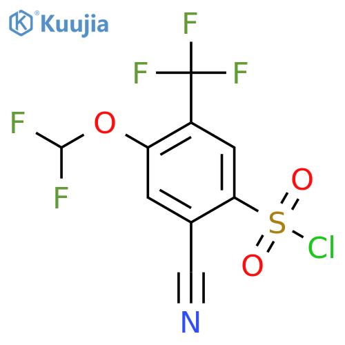 2-Cyano-4-difluoromethoxy-5-(trifluoromethyl)benzenesulfonyl chloride structure