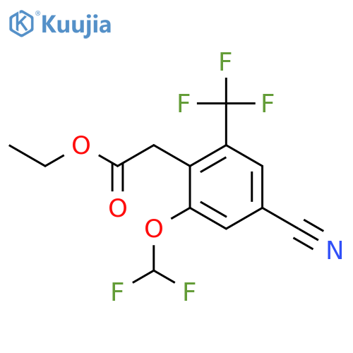 Ethyl 4-cyano-2-difluoromethoxy-6-(trifluoromethyl)phenylacetate structure