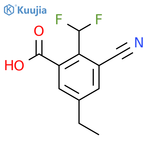 3-Cyano-2-difluoromethyl-5-ethylbenzoic acid structure