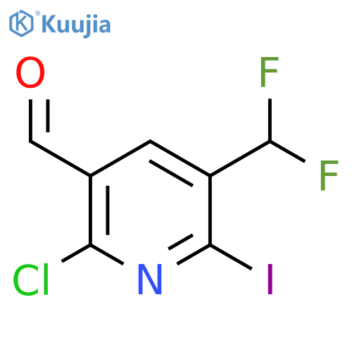 2-Chloro-5-(difluoromethyl)-6-iodopyridine-3-carboxaldehyde structure