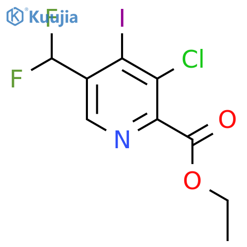 Ethyl 3-chloro-5-(difluoromethyl)-4-iodopyridine-2-carboxylate structure