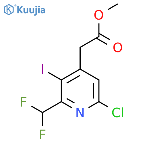 Methyl 6-chloro-2-(difluoromethyl)-3-iodopyridine-4-acetate structure