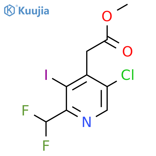 Methyl 5-chloro-2-(difluoromethyl)-3-iodopyridine-4-acetate structure
