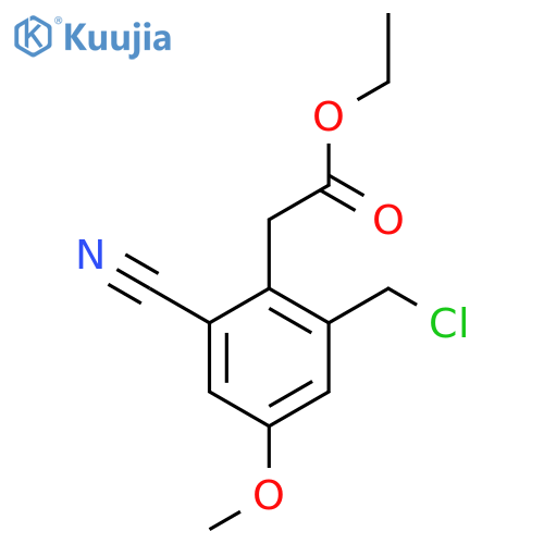Ethyl 2-chloromethyl-6-cyano-4-methoxyphenylacetate structure