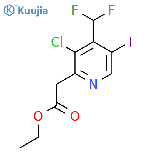 Ethyl 3-chloro-4-(difluoromethyl)-5-iodopyridine-2-acetate structure