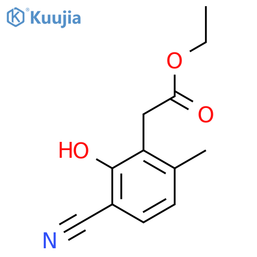 Ethyl 3-cyano-2-hydroxy-6-methylphenylacetate structure
