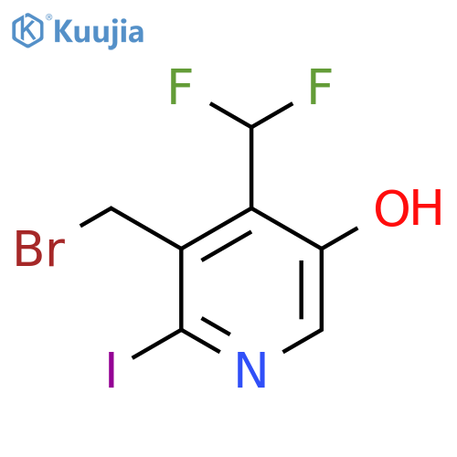 3-(Bromomethyl)-4-(difluoromethyl)-5-hydroxy-2-iodopyridine structure