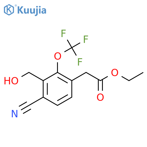 Ethyl 4-cyano-3-hydroxymethyl-2-(trifluoromethoxy)phenylacetate structure