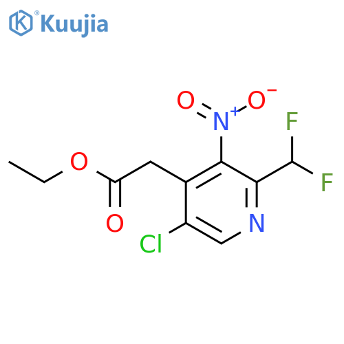 Ethyl 5-chloro-2-(difluoromethyl)-3-nitropyridine-4-acetate structure