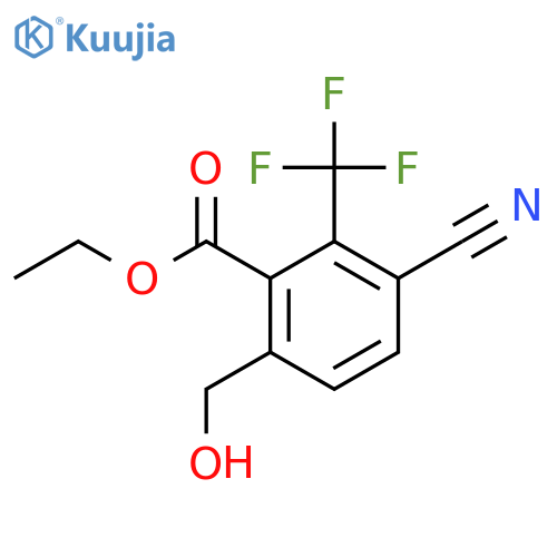 Ethyl 3-cyano-6-hydroxymethyl-2-(trifluoromethyl)benzoate structure