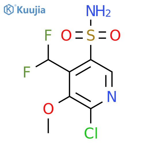 2-Chloro-4-(difluoromethyl)-3-methoxypyridine-5-sulfonamide structure