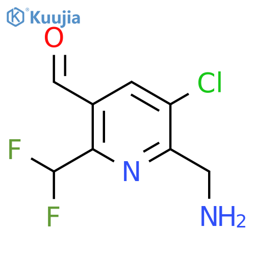 2-(Aminomethyl)-3-chloro-6-(difluoromethyl)pyridine-5-carboxaldehyde structure