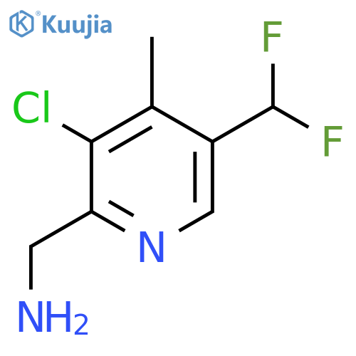 2-(Aminomethyl)-3-chloro-5-(difluoromethyl)-4-methylpyridine structure