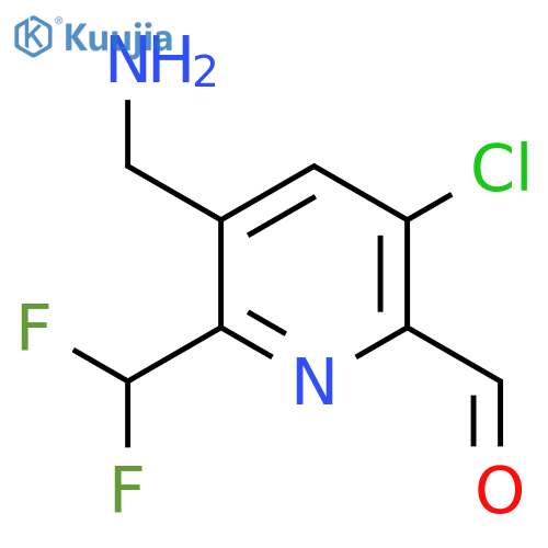 3-(Aminomethyl)-5-chloro-2-(difluoromethyl)pyridine-6-carboxaldehyde structure