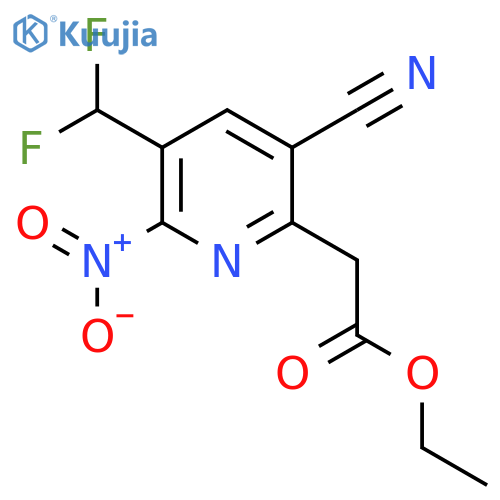 Ethyl 3-cyano-5-(difluoromethyl)-6-nitropyridine-2-acetate structure