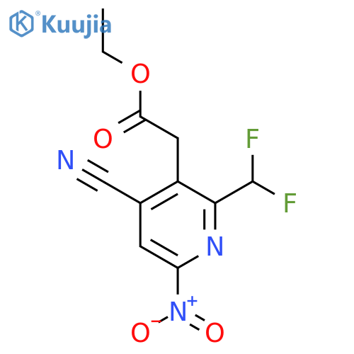 Ethyl 4-cyano-2-(difluoromethyl)-6-nitropyridine-3-acetate structure