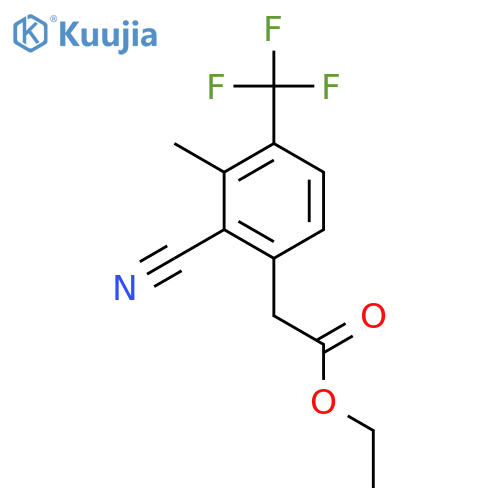 Ethyl 2-cyano-3-methyl-4-(trifluoromethyl)phenylacetate structure