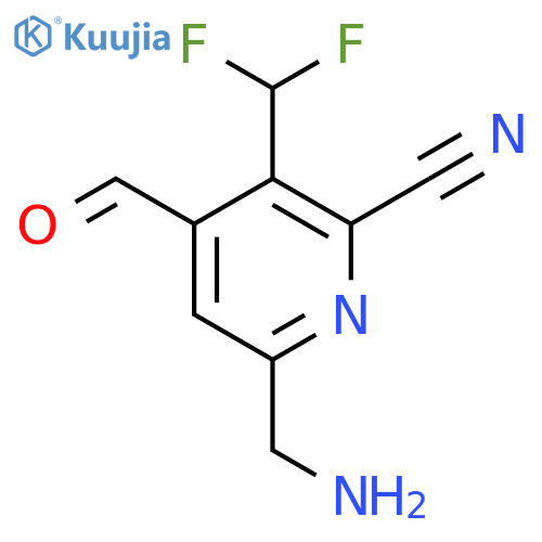 6-(Aminomethyl)-2-cyano-3-(difluoromethyl)pyridine-4-carboxaldehyde structure