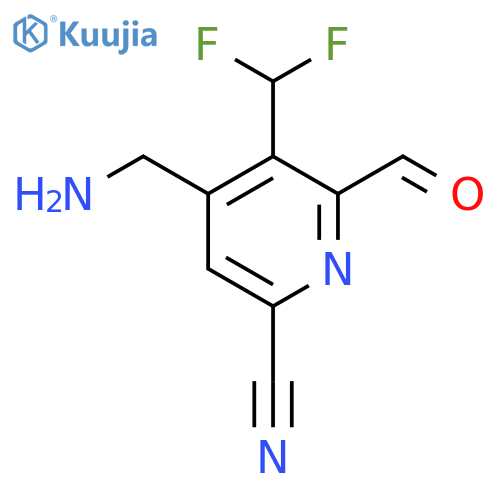 4-(Aminomethyl)-6-cyano-3-(difluoromethyl)pyridine-2-carboxaldehyde structure
