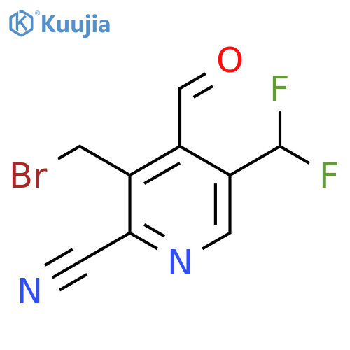 3-(Bromomethyl)-2-cyano-5-(difluoromethyl)pyridine-4-carboxaldehyde structure