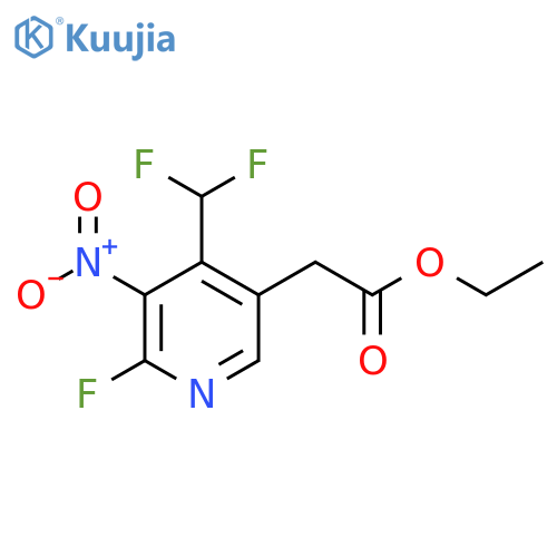 Ethyl 4-(difluoromethyl)-2-fluoro-3-nitropyridine-5-acetate structure