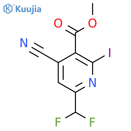 Methyl 4-cyano-6-(difluoromethyl)-2-iodopyridine-3-carboxylate structure