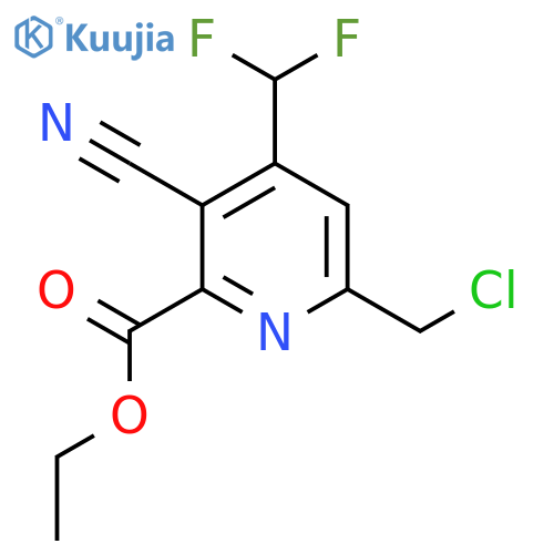Ethyl 6-(chloromethyl)-3-cyano-4-(difluoromethyl)pyridine-2-carboxylate structure
