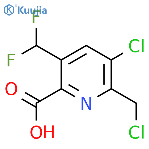 3-Chloro-2-(chloromethyl)-5-(difluoromethyl)pyridine-6-carboxylic acid structure