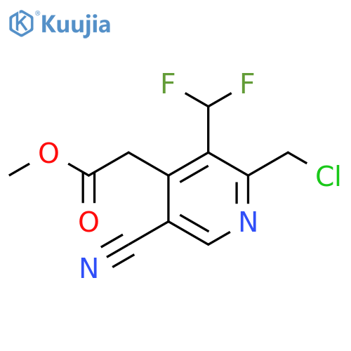 Methyl 2-(chloromethyl)-5-cyano-3-(difluoromethyl)pyridine-4-acetate structure