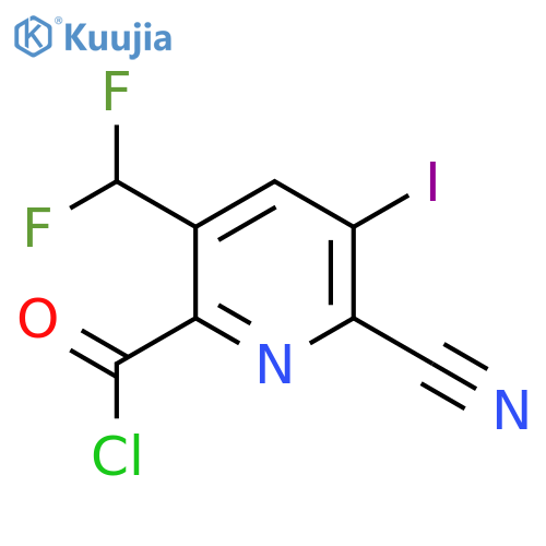 2-Cyano-5-(difluoromethyl)-3-iodopyridine-6-carbonyl chloride structure
