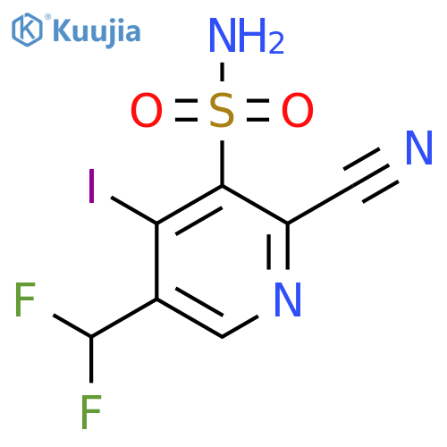 2-Cyano-5-(difluoromethyl)-4-iodopyridine-3-sulfonamide structure