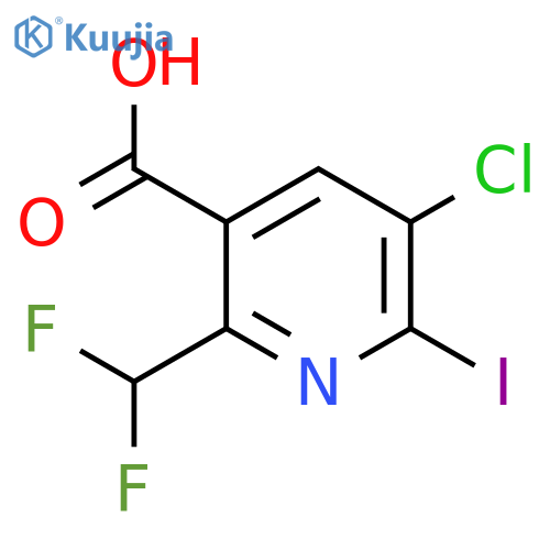 3-Chloro-6-(difluoromethyl)-2-iodopyridine-5-carboxylic acid structure