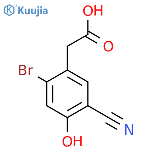2-Bromo-5-cyano-4-hydroxyphenylacetic acid structure