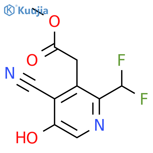 Methyl 4-cyano-2-(difluoromethyl)-5-hydroxypyridine-3-acetate structure