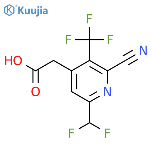 2-Cyano-6-(difluoromethyl)-3-(trifluoromethyl)pyridine-4-acetic acid structure