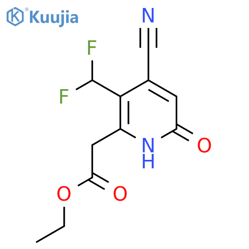 Ethyl 4-cyano-3-(difluoromethyl)-6-hydroxypyridine-2-acetate structure