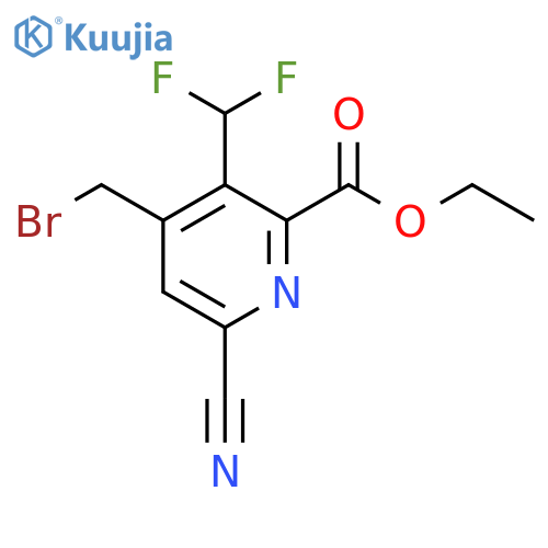 Ethyl 4-(bromomethyl)-6-cyano-3-(difluoromethyl)pyridine-2-carboxylate structure