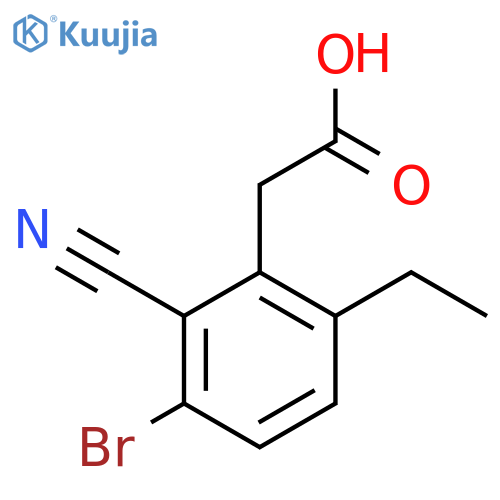 3-Bromo-2-cyano-6-ethylphenylacetic acid structure