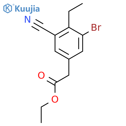 Ethyl 3-bromo-5-cyano-4-ethylphenylacetate structure