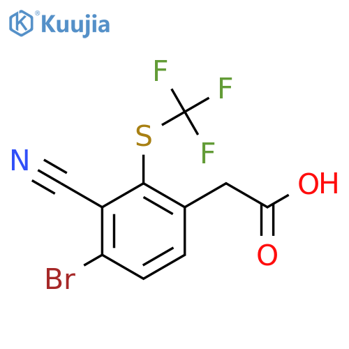 4-Bromo-3-cyano-2-(trifluoromethylthio)phenylacetic acid structure