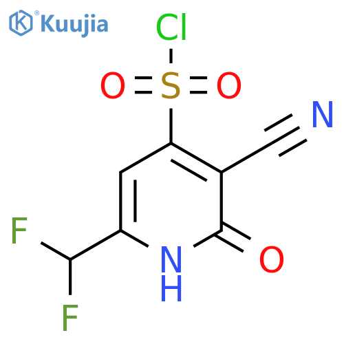 3-Cyano-6-(difluoromethyl)-2-hydroxypyridine-4-sulfonyl chloride structure