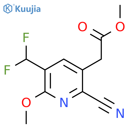 Methyl 2-cyano-5-(difluoromethyl)-6-methoxypyridine-3-acetate structure