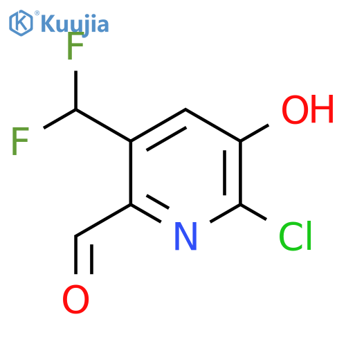 2-Chloro-5-(difluoromethyl)-3-hydroxypyridine-6-carboxaldehyde structure