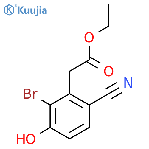 Ethyl 2-bromo-6-cyano-3-hydroxyphenylacetate structure