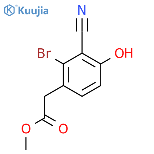 Methyl 2-bromo-3-cyano-4-hydroxyphenylacetate structure