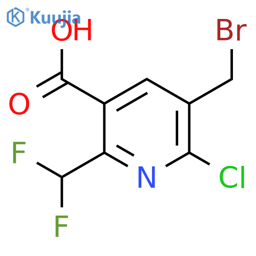 3-(Bromomethyl)-2-chloro-6-(difluoromethyl)pyridine-5-carboxylic acid structure