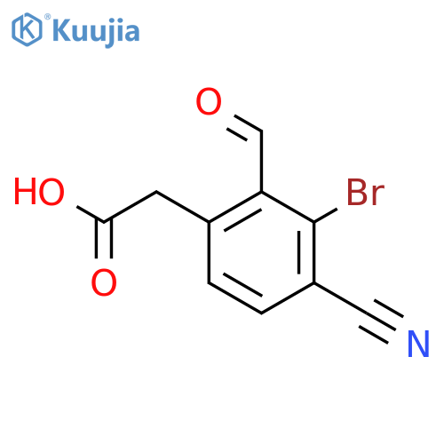 3-Bromo-4-cyano-2-formylphenylacetic acid structure
