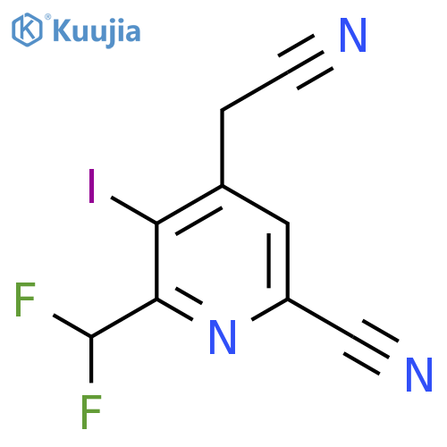 6-Cyano-2-(difluoromethyl)-3-iodopyridine-4-acetonitrile structure